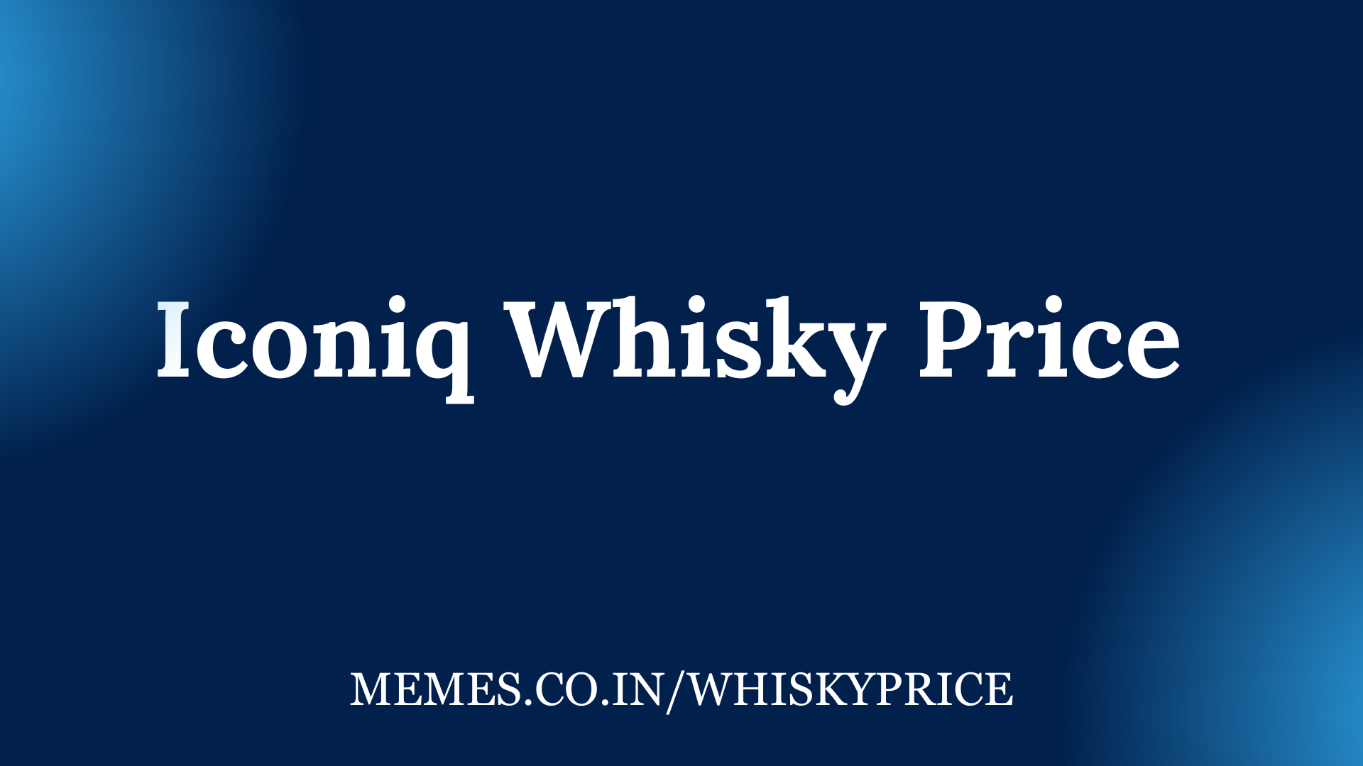 Iconiq Whisky Price