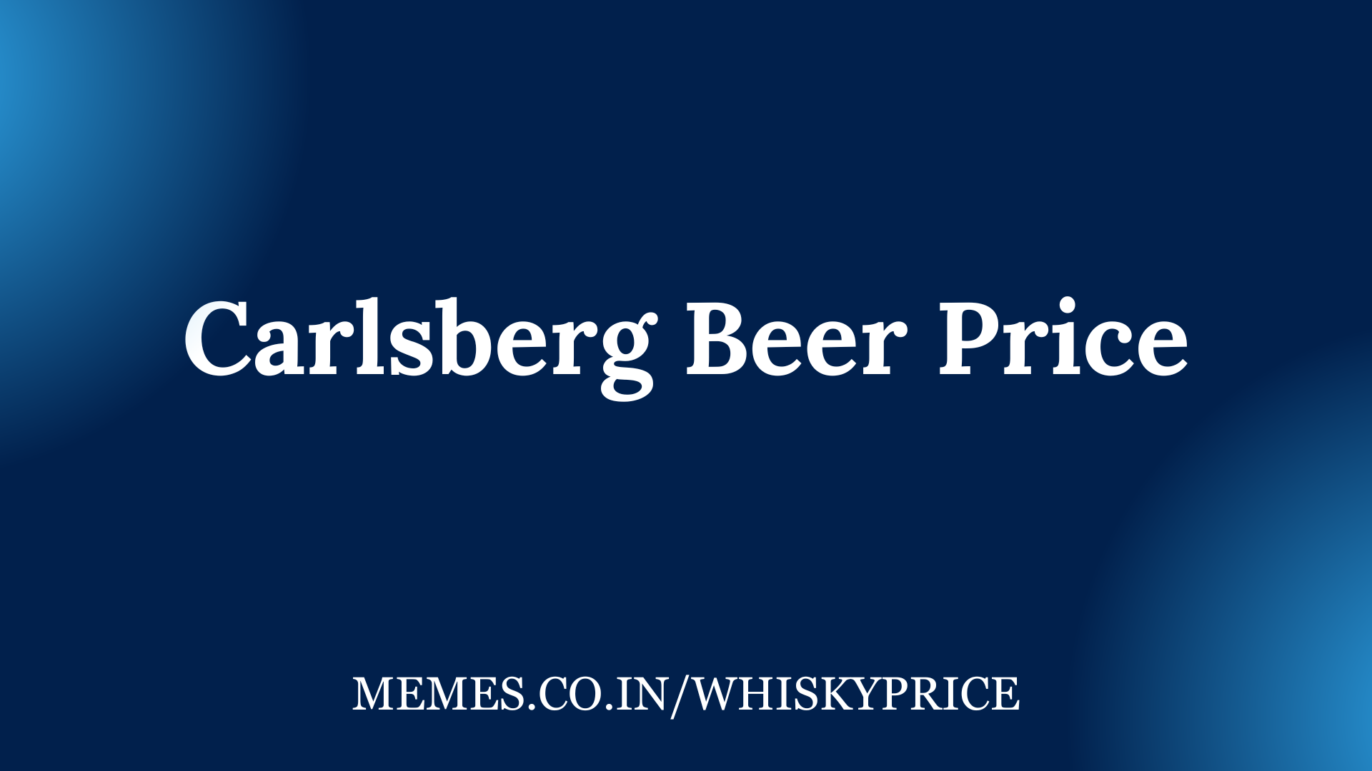 Carlsberg Beer Price