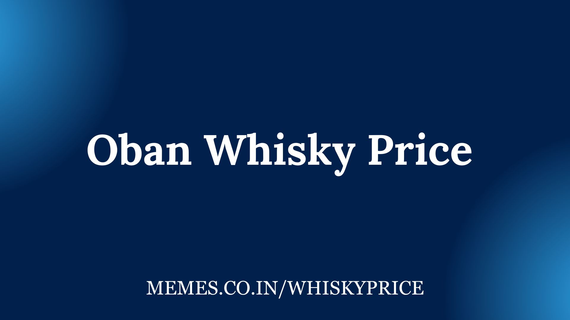 Oban Whisky Price